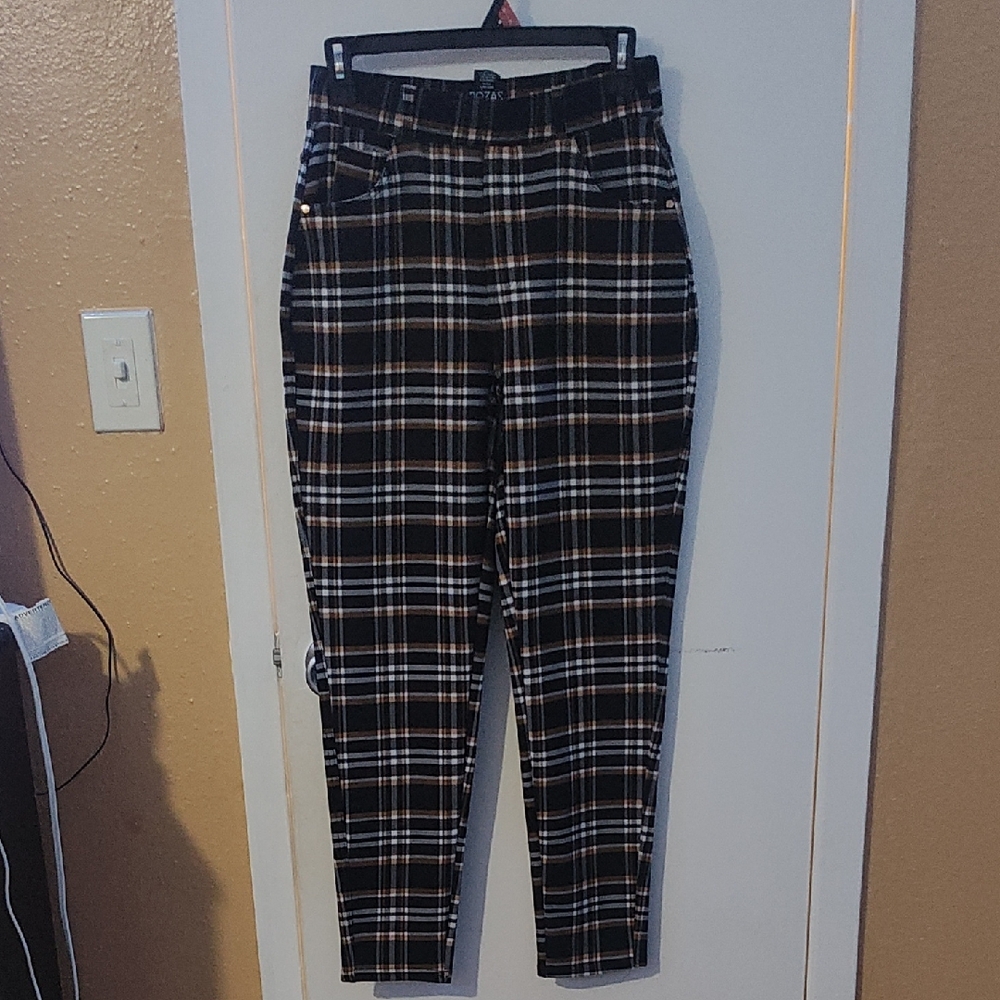 Plaid Straight Leg Women's Pants